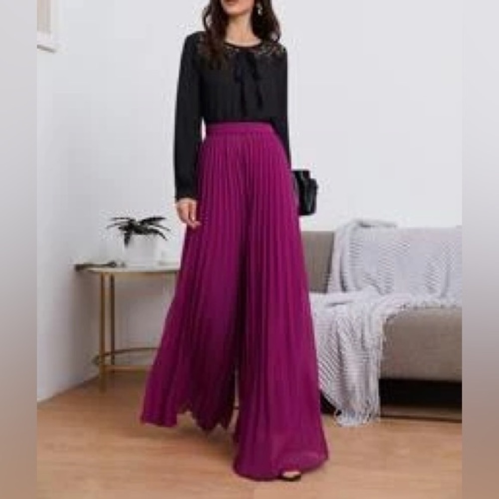 Shein Wide Leg Pleated Pants